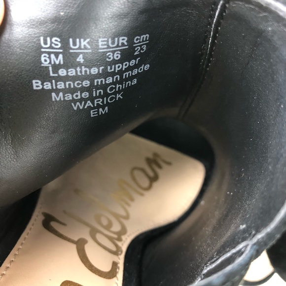 Sam Edelman Black Wedge Suede Sandals Size 6M - Picture 7 of 8